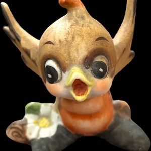 Josef Originals Bird Figurine Vintage Wide Eye Bisque Hand Painted